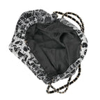 Set of 3 Leopard Print Sequin Bag (Includes Shoulder Bag, Crossbody Bag - Clutch Bag) - Grey