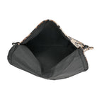Set of 3 Leopard Print Sequin Bag (Includes Shoulder Bag, Crossbody Bag - Clutch Bag) - Brown