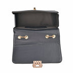 Set of 3 - PU Heart Crossbody Bag - Black