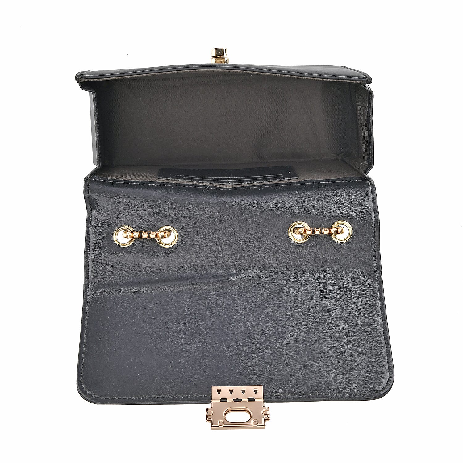 Set of 3 - PU Heart Crossbody Bag - Black
