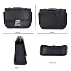 Set of 3 - PU Heart Crossbody Bag - Black