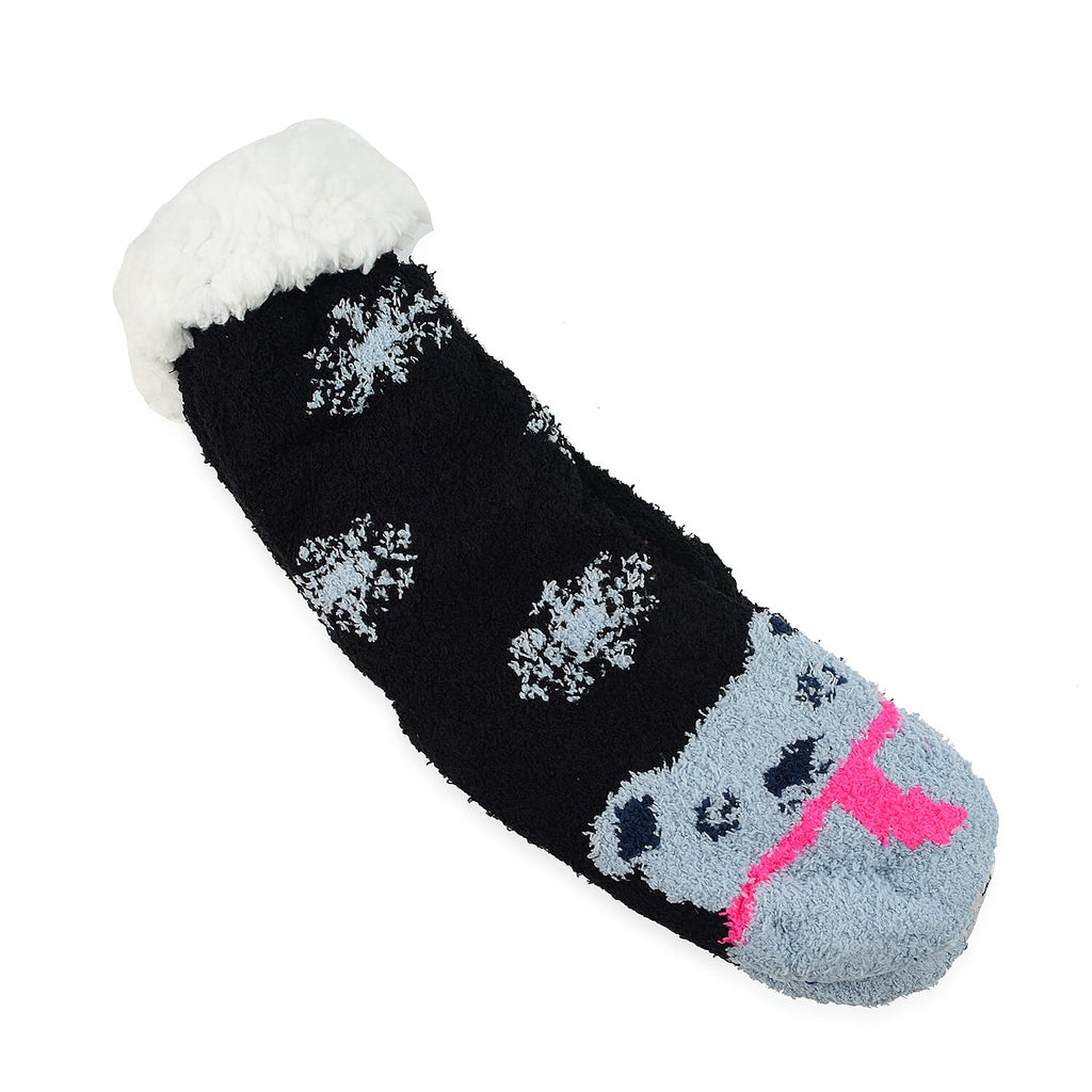 Set of 3 Pairs of Cartoon Themed Pattern Double Layer Socks - Multi