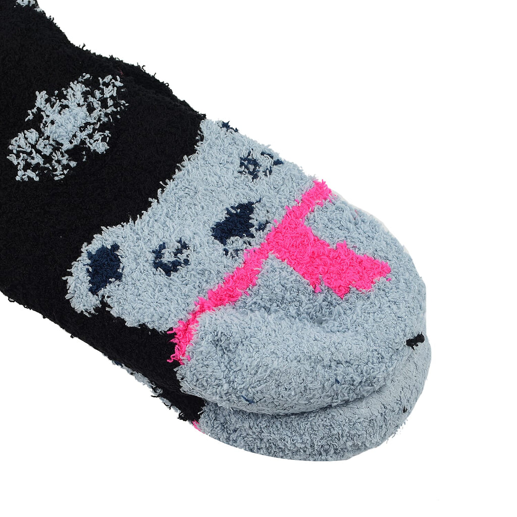 Set of 3 Pairs of Cartoon Themed Pattern Double Layer Socks - Multi