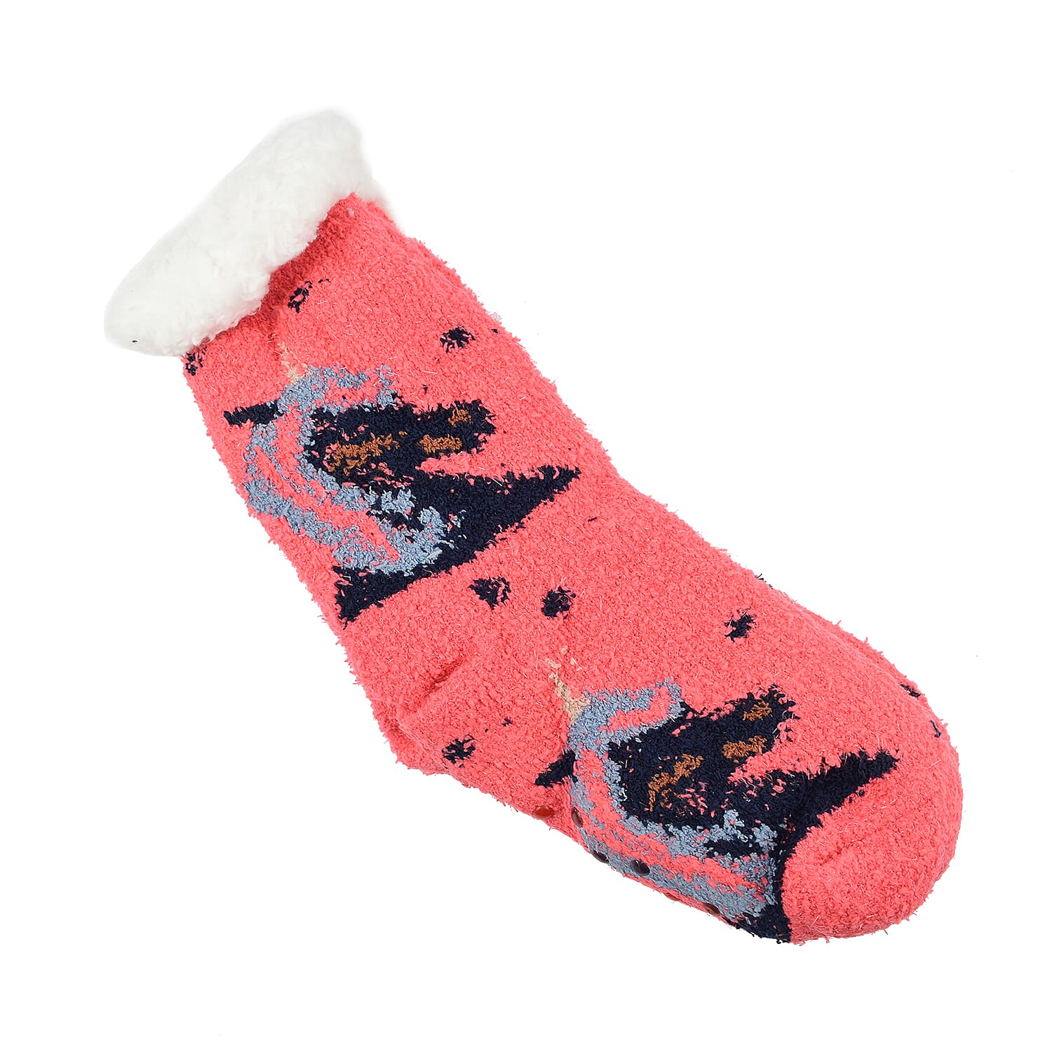 Set of 3 Pairs of Cartoon Themed Pattern Double Layer Socks - Multi