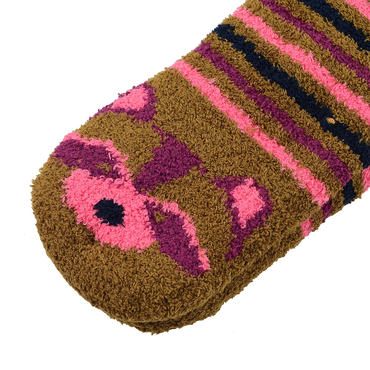 Set of 3 Pairs of Cartoon Themed Pattern Double Layer Socks - Multi