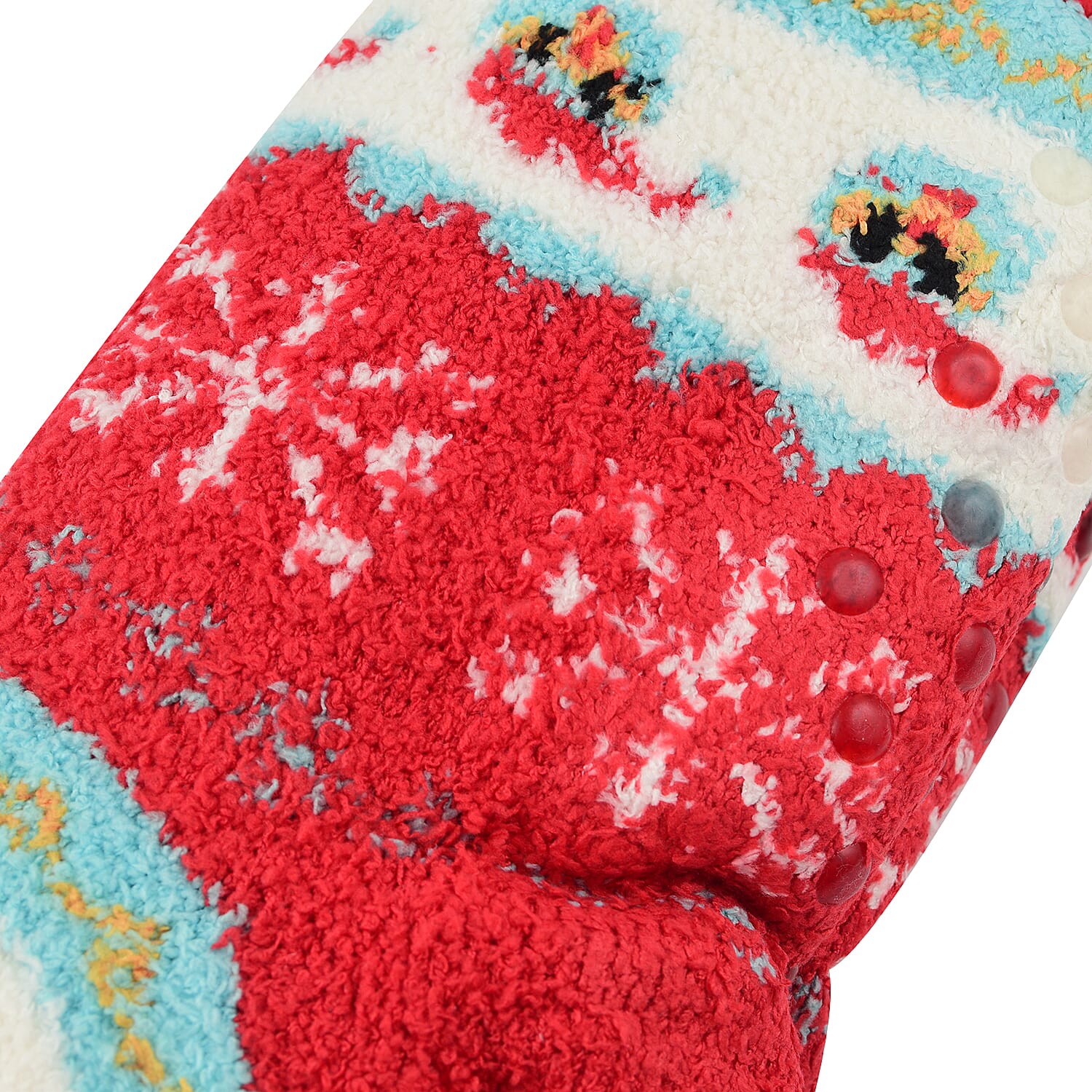 Set of 3 Pairs of Geometric Pattern Double Layer Socks - Green
