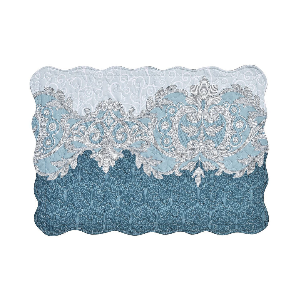 3 Piece Set - Patchwork Pattern Quilt and 2 Pillowcases (Size 200x200 Cm) - Light - Dark Green