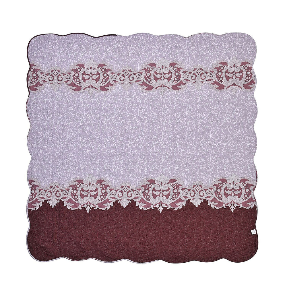 3 Piece Set - Patchwork Pattern Quilt and 2 Pillowcases (Size 225x220 Cm) - Brown