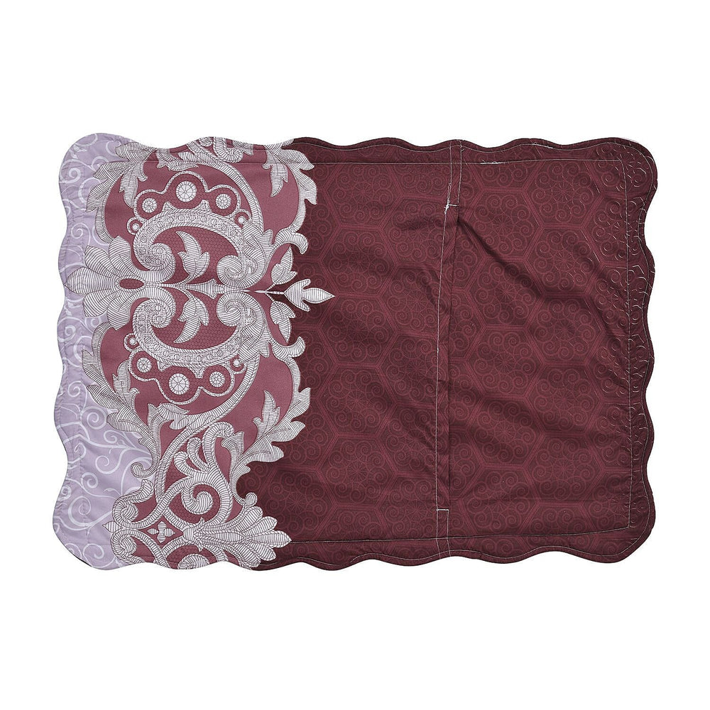 3 Piece Set - Patchwork Pattern Quilt and 2 Pillowcases (Size 225x220 Cm) - Brown