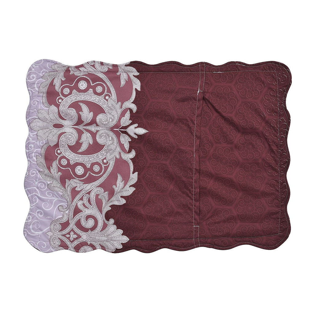 3 Piece Set - Patchwork Pattern Quilt and 2 Pillowcases (Size 225x220 Cm) - Brown