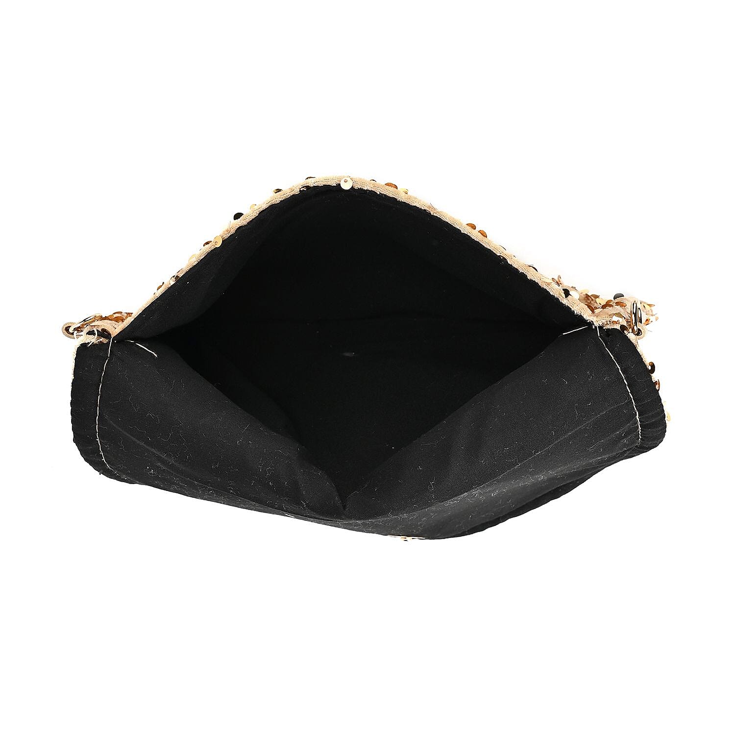 Lowest Ever Price - Set of 3 Sequin Bag (Includes Shoulder Bag, Crossbody Bag - Clutch Bag) - Champagne