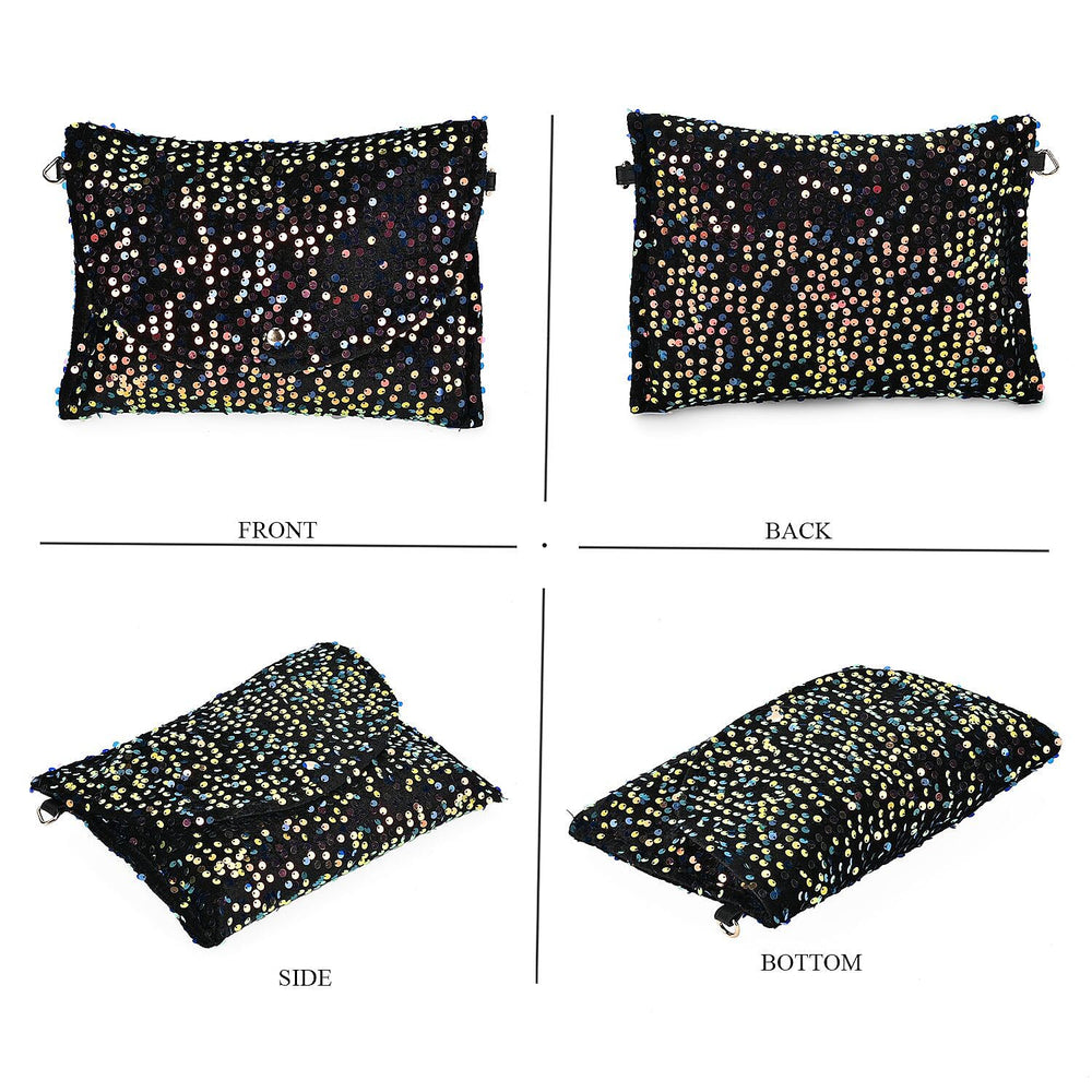 Set of 3 Sequin Bag (Includes Shoulder Bag, Crossbody Bag - Clutch Bag) - Multi