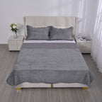 3 Pcs Set Summer Quilt and 2 Pillowcases (Size 200x200 Cm) - Grey