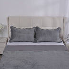 3 Pcs Set Summer Quilt and 2 Pillowcases (Size 200x200 Cm) - Grey