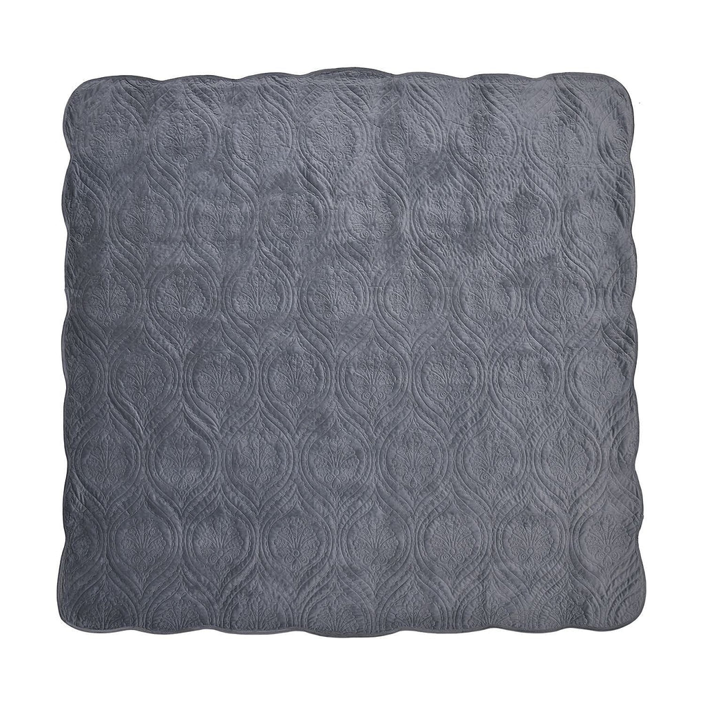 3 Pcs Set Summer Quilt and 2 Pillowcases (Size 200x200 Cm) - Grey