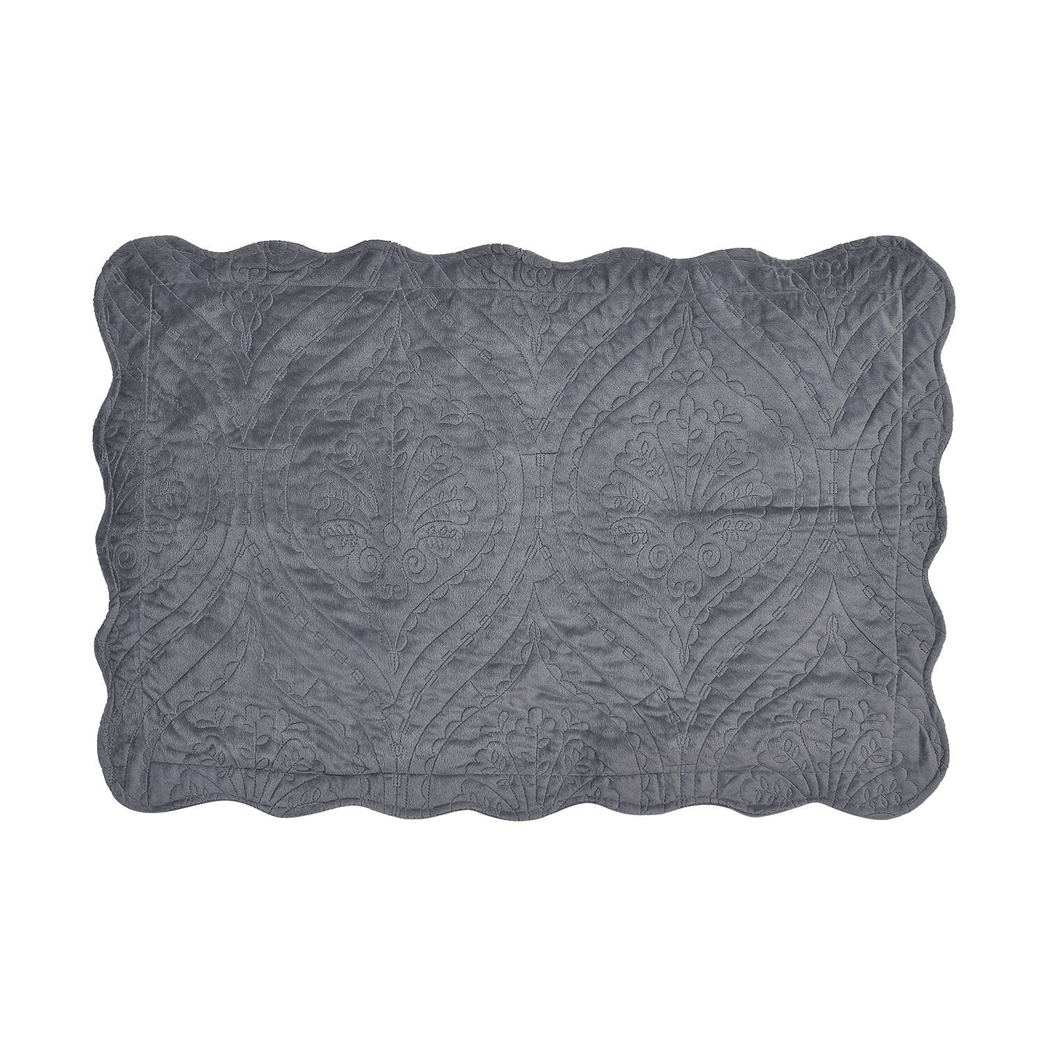 3 Pcs Set Summer Quilt and 2 Pillowcases (Size 200x200 Cm) - Grey