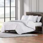 Polyester Patterned Comforter and Duvet (Size 200x1 cm) - White & White
