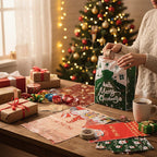 CYBER MONDAY DEAL - Set of 30 Christmas Drawstring Gift Bags - Multicolour