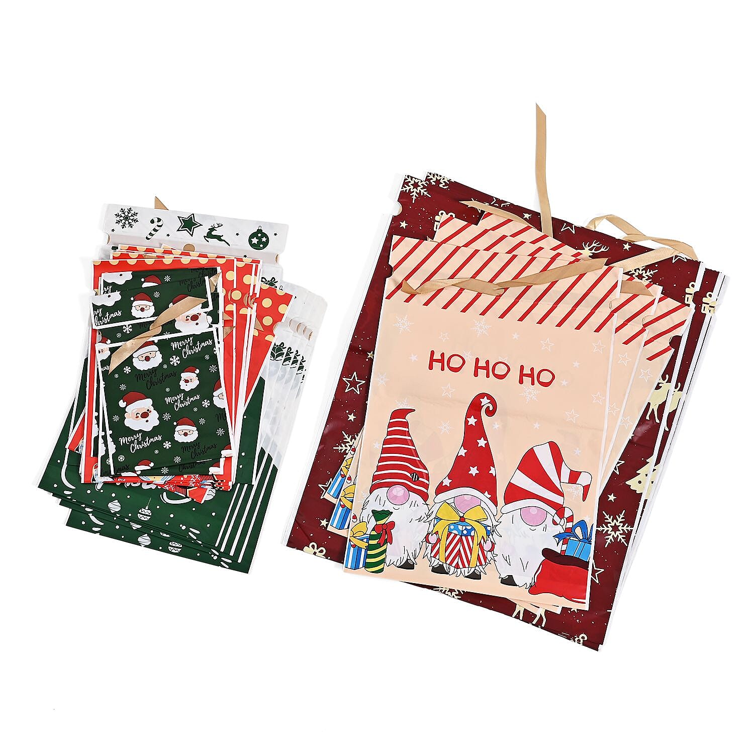 CYBER MONDAY DEAL - Set of 30 Christmas Drawstring Gift Bags - Multicolour