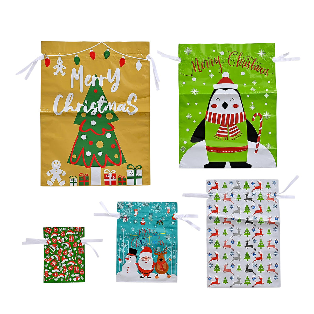 Christmas Essential - Set of 30 Christmas Drawstring Gift Bags