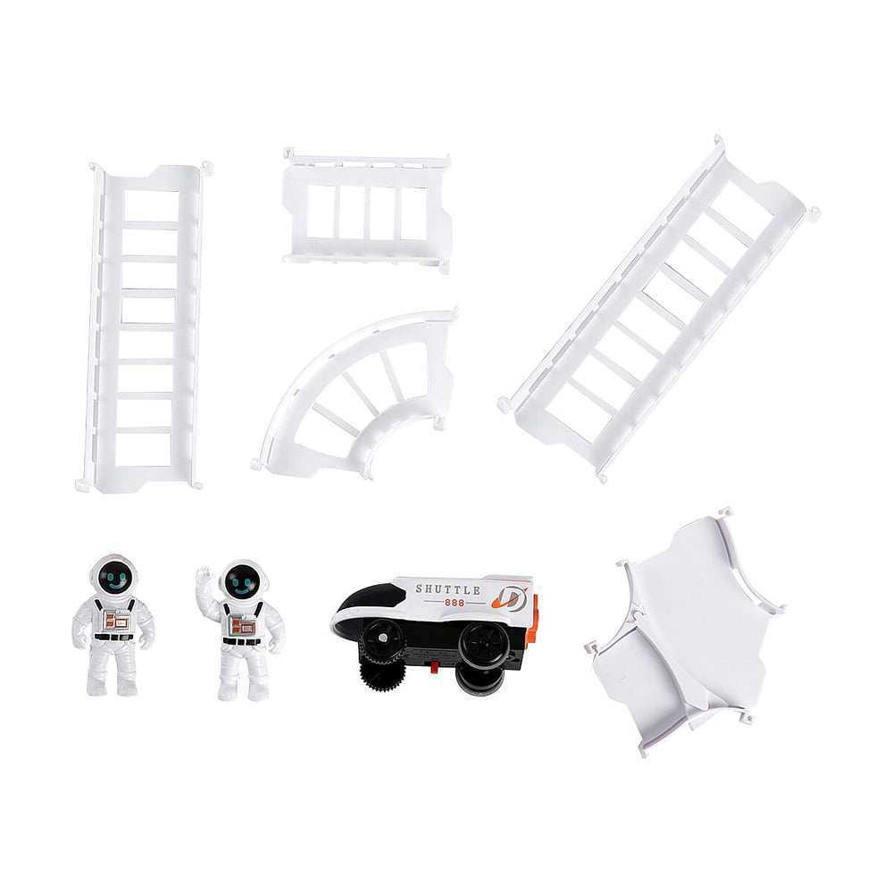 Set of 31 Pcs Track, 1 Car (1xAA Battery Not Inc.) - 2 Spacemen with Outer Space Theme