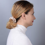 Set of 4 - 100% Mulberry Silk Scrunchies in Black, Pink, Navy & Champagne