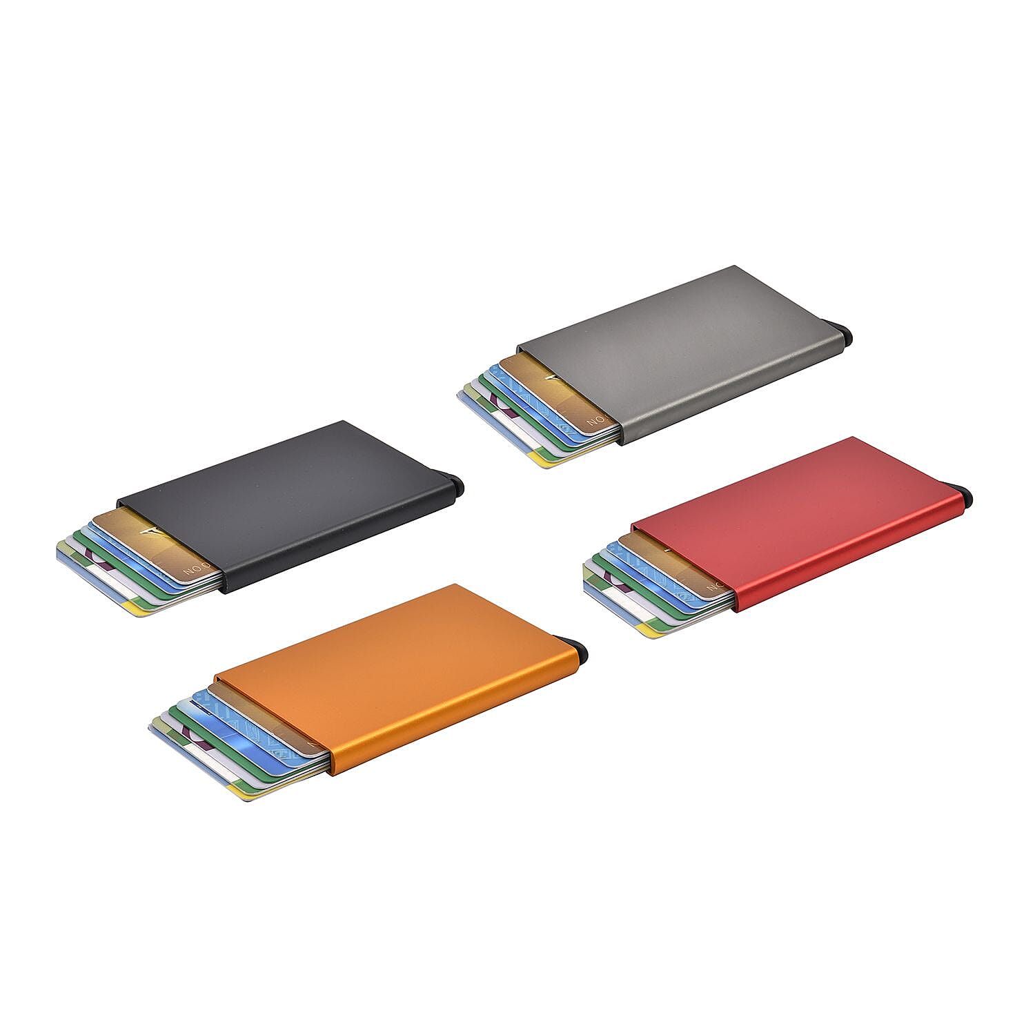 Set of 4 - Automatic RFID Blocking Card Holder - Red - Multi