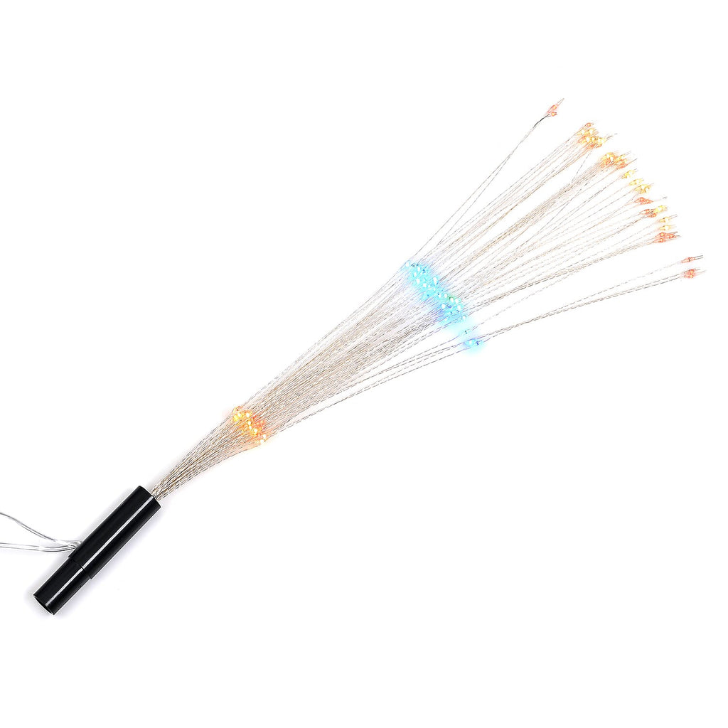 Set of 4 Black Color-Changing Solar Firework Garden Lights with 8 Lighting Modes and Timer
