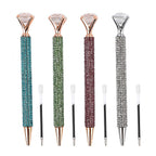 Set of 4 Head Water Drill Ball Point Pen - 4 Replacement Refills (Black - Blue Ink) - Multi
