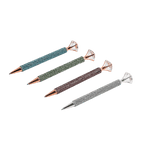 Set of 4 Head Water Drill Ball Point Pen - 4 Replacement Refills (Black - Blue Ink) - Multi