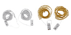 Set of 4 Light Up Ribbon Bows (Length 2m) - Gold & Silver
