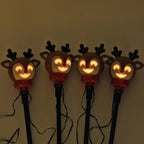 Set of 4 Musical Deer Decorations with Sensor - LED Lighting - Brown