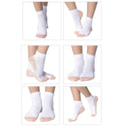 4 Pairs Antibacterial Copper Infused Compression Socks (Size S-M, 5-10) - White and Brown