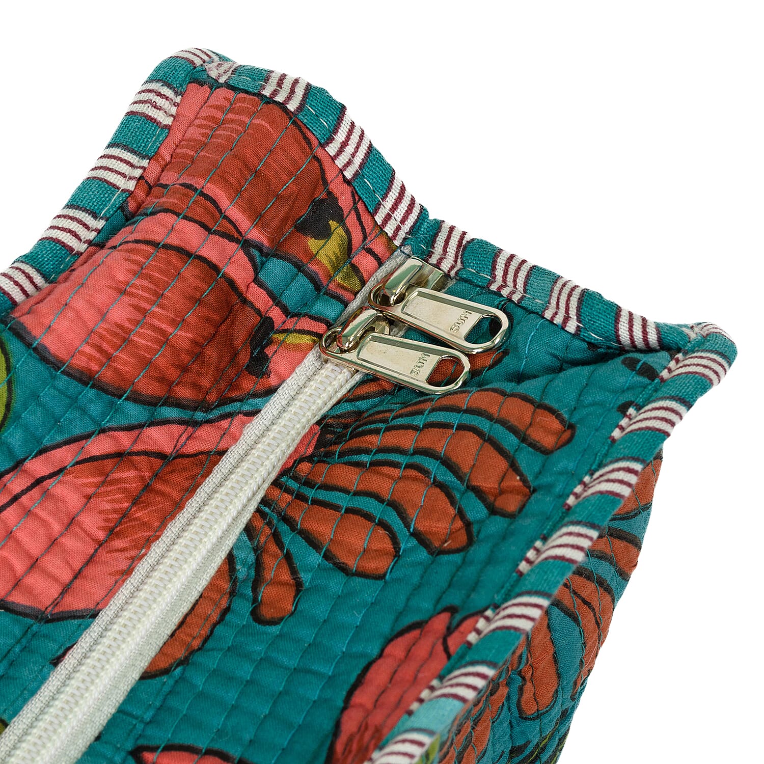 Set of 4 Pure Cotton Zipper Tote Bag with Pouches - Green