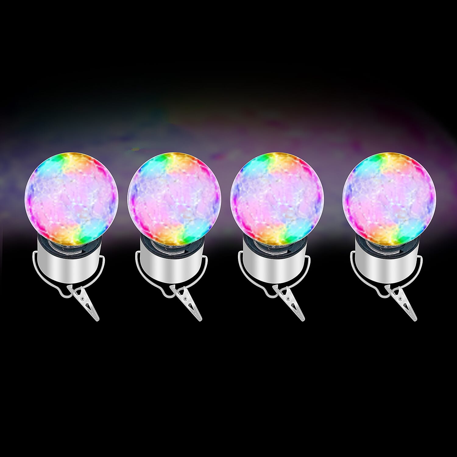 Set of 4 - Solar Garden 7 Colour Changing String Light (6- 8 Hours, 2V-11mAh)