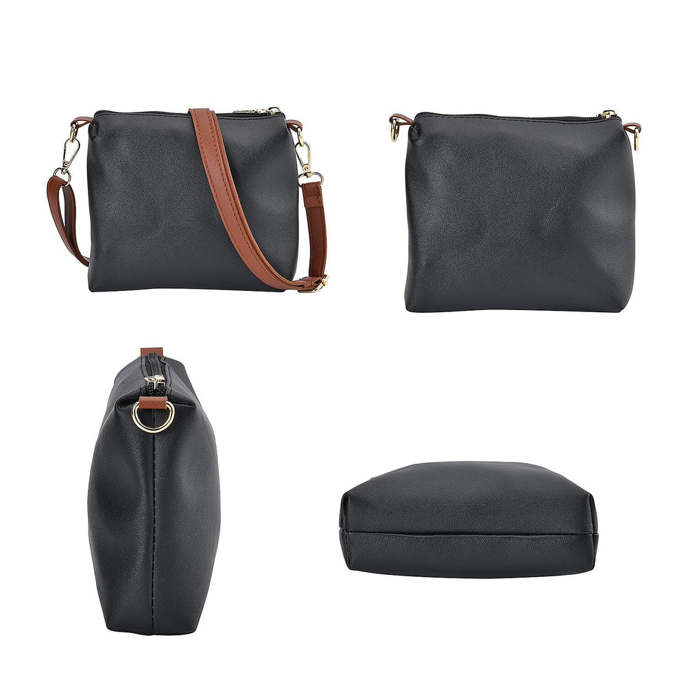 Set of 4 - Tote Bag, Crossbody Bag, Clutch Bag & Wallet - Black
