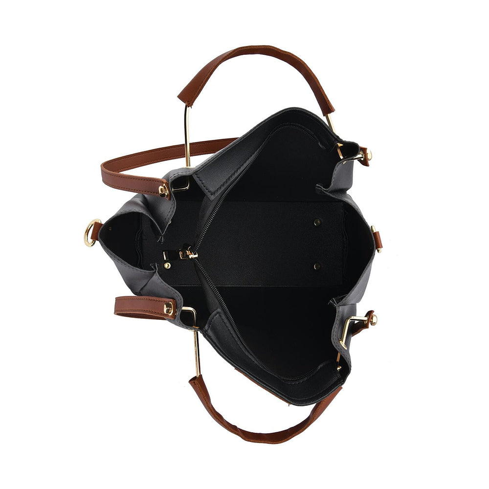Set of 4 - Tote Bag, Crossbody Bag, Clutch Bag & Wallet - Black