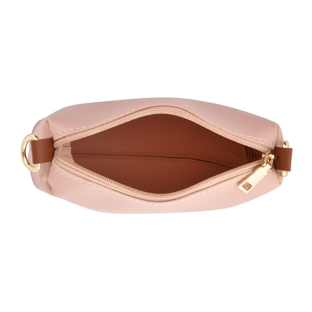 Set of 4 - Tote Bag with Handle Drop, Card Holder, Crossbody and Clutch Bag with Long Strap - Peach