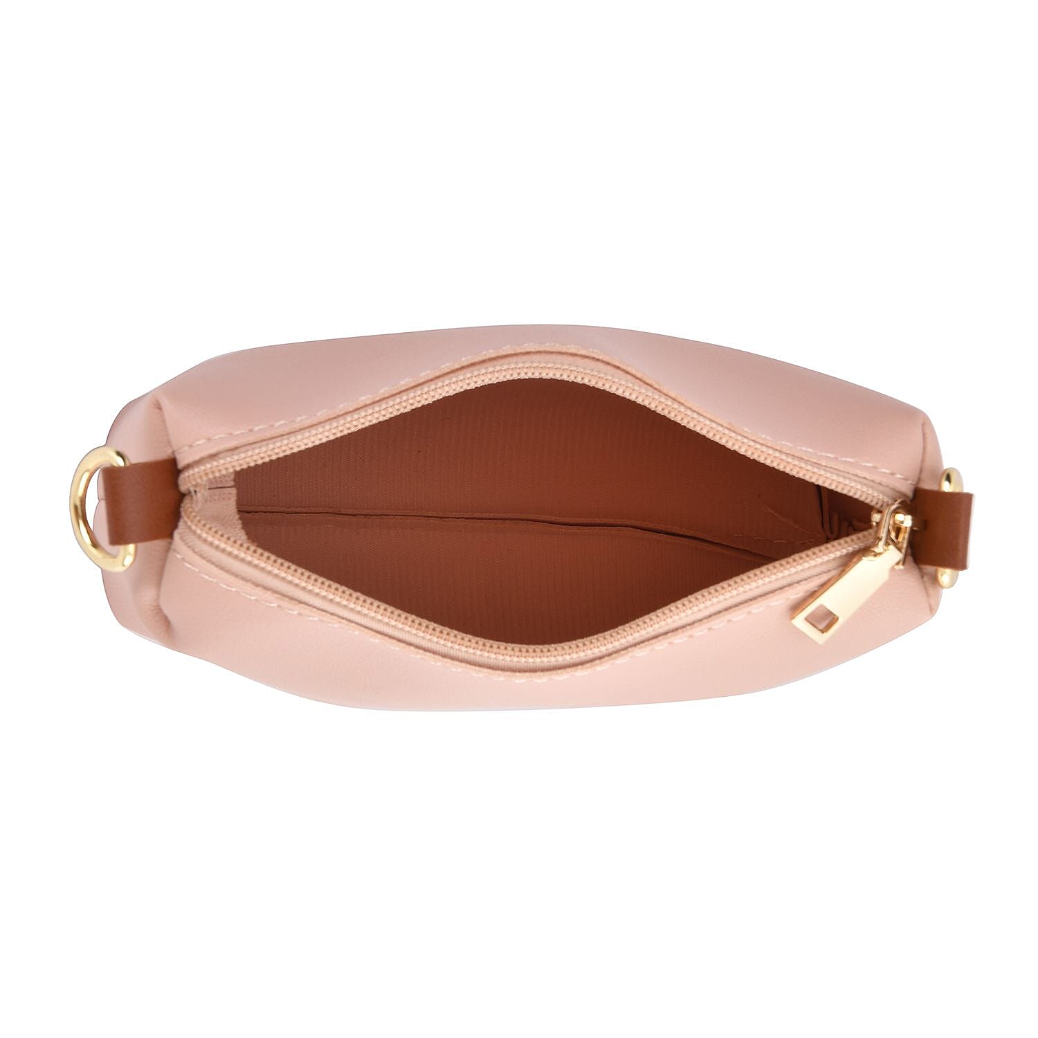 Set of 4 - Tote Bag with Handle Drop, Card Holder, Crossbody and Clutch Bag with Long Strap - Peach