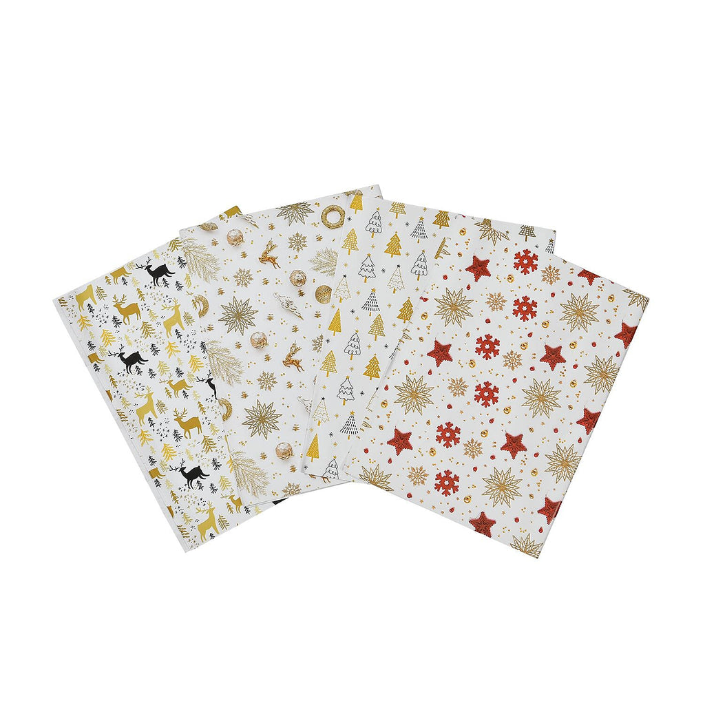 Set of 40 Pieces (10 Pieces x 4 Styles) Wrapping Papers - Multi