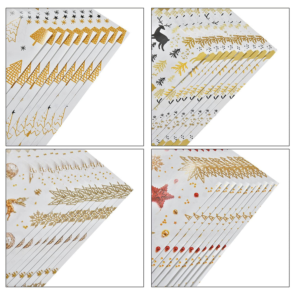 Set of 40 Pieces (10 Pieces x 4 Styles) Wrapping Papers - Multi
