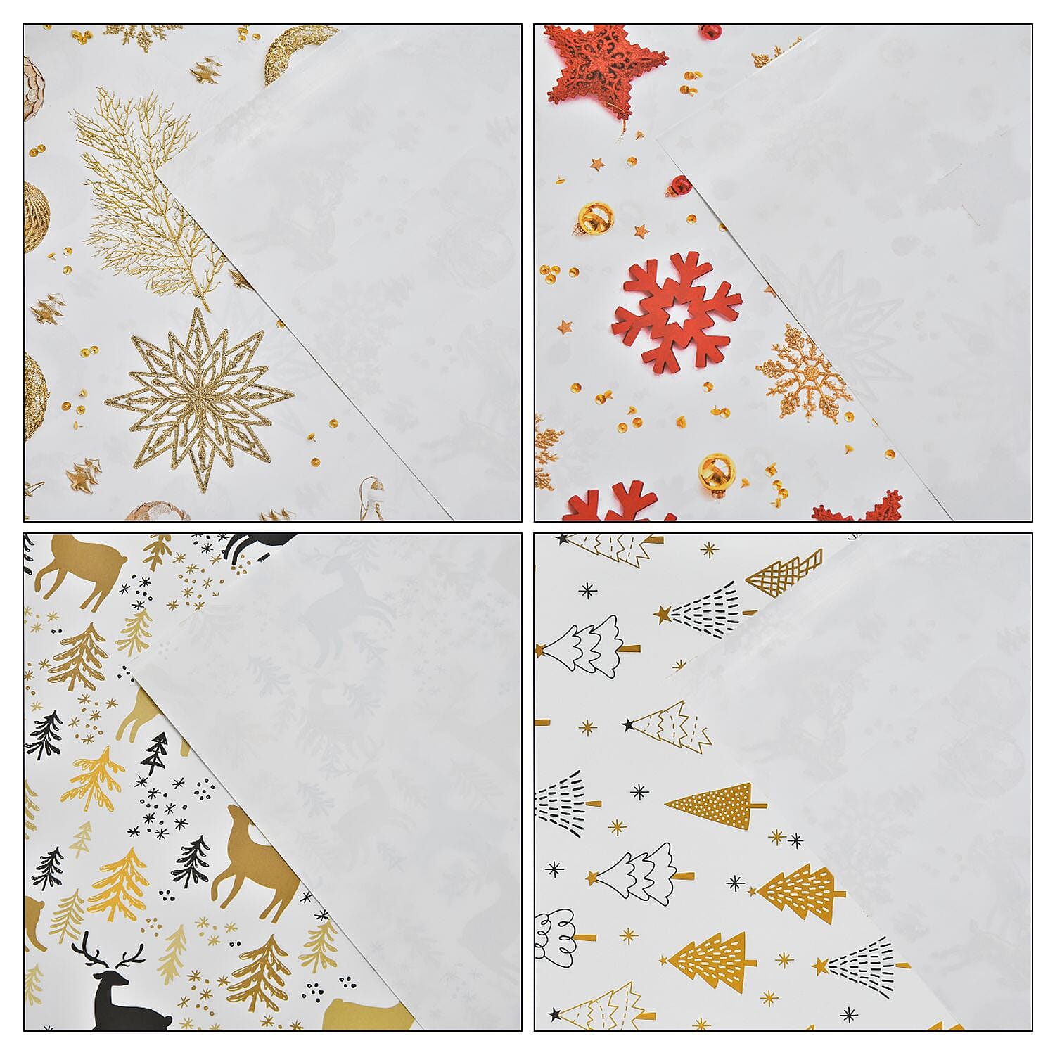 Set of 40 Pieces (10 Pieces x 4 Styles) Wrapping Papers - Multi