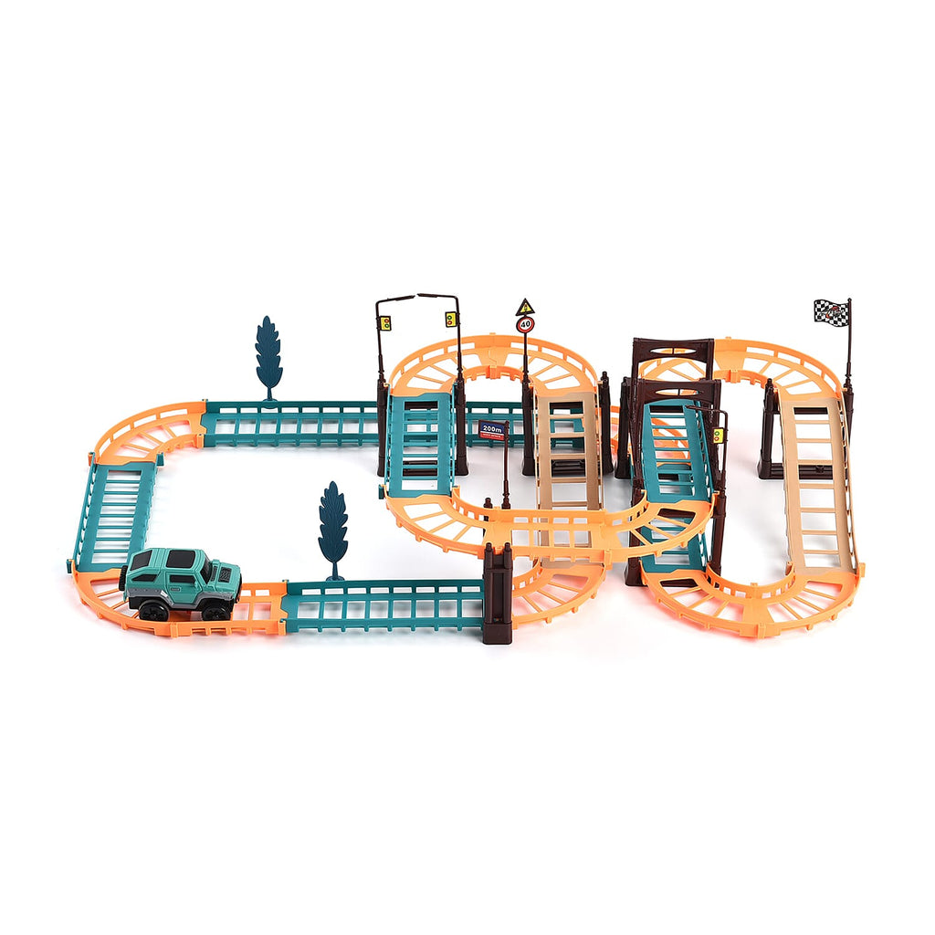 Set of 44 Pcs Track - 2 Toy Car (2xAA Battery Not Inc.)