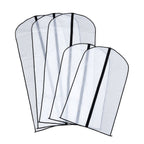 Set of 5 - Dustproof Garment Bag with Zipper (2 Pcs 98x60Cm - 3 Pcs 137x60Cm) - White