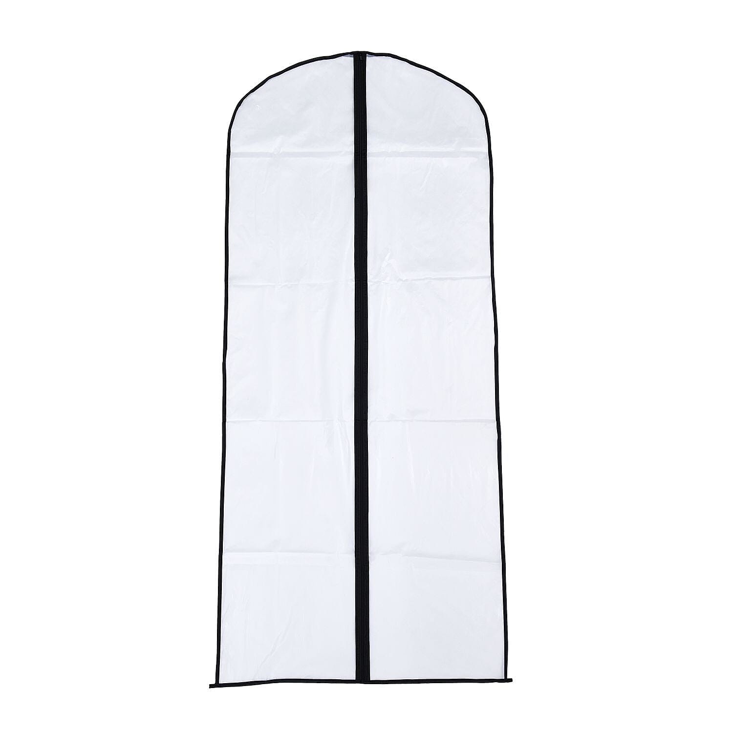 Set of 5 - Dustproof Garment Bag with Zipper (2 Pcs 98x60Cm - 3 Pcs 137x60Cm) - White