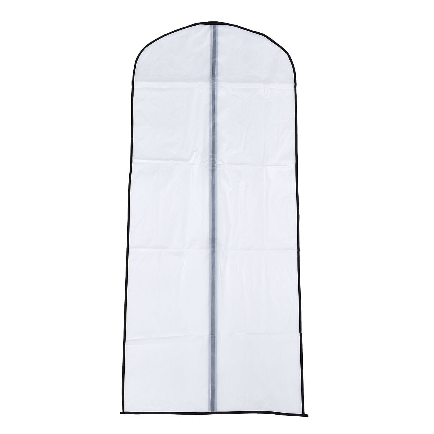 Set of 5 - Dustproof Garment Bag with Zipper (2 Pcs 98x60Cm - 3 Pcs 137x60Cm) - White