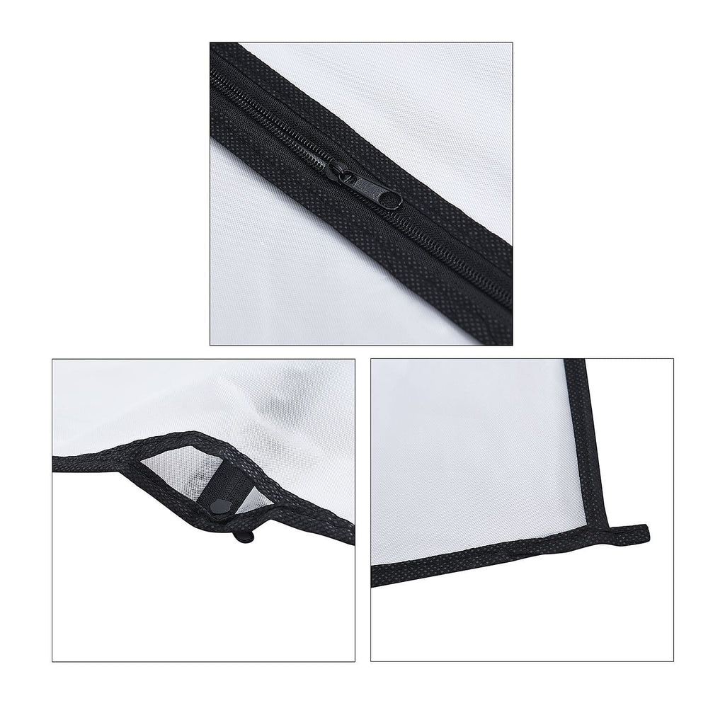Set of 5 - Dustproof Garment Bag with Zipper (2 Pcs 98x60Cm - 3 Pcs 137x60Cm) - White