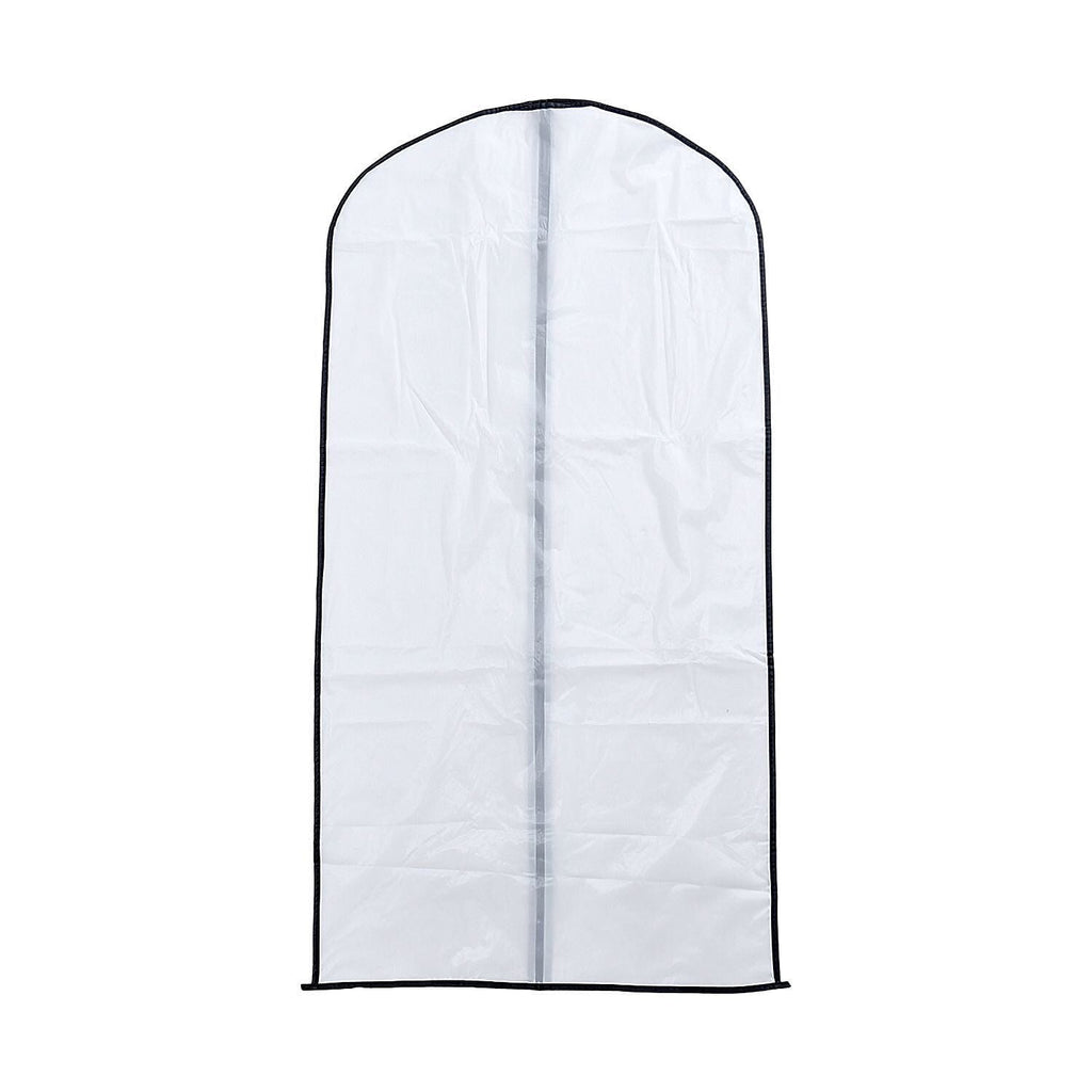 Set of 5 - Dustproof Garment Bag with Zipper (Size 120x60cm) - White