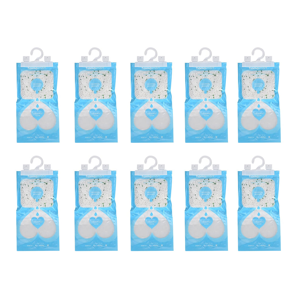 Set of 10 Homesmart Hanging Dehumidifier Bag with Jasmine Fragrance 220g - Blue - White