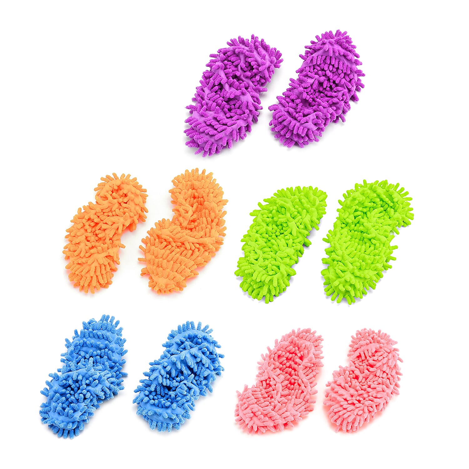 Set of 5 Mop Slippers in Assorted Colors